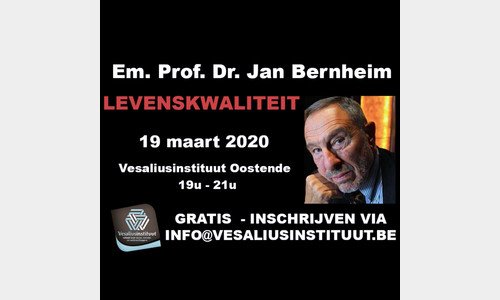 Geannuleerd: Lezing levenskwaliteit door Em. Prof. Dr. Jan Bernheim